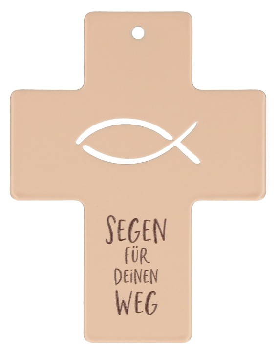 Symbolkreuz Edelstahl beige