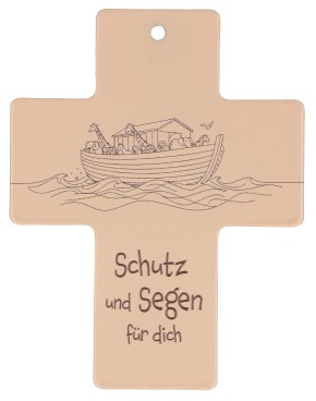 'Arche Noah' Symbolkreuz Edelstahl beige