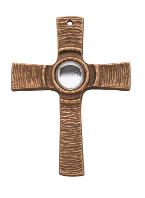 Schmuckkreuz mit weißem Glasstein